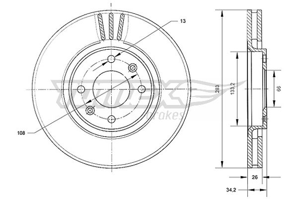 Brzdový kotúč TOMEX Brakes